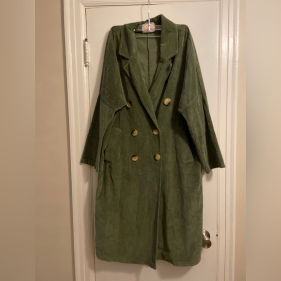 Sunny Studio Paris Olive Green Corduroy Coat 100% Cotton One Size Fits All